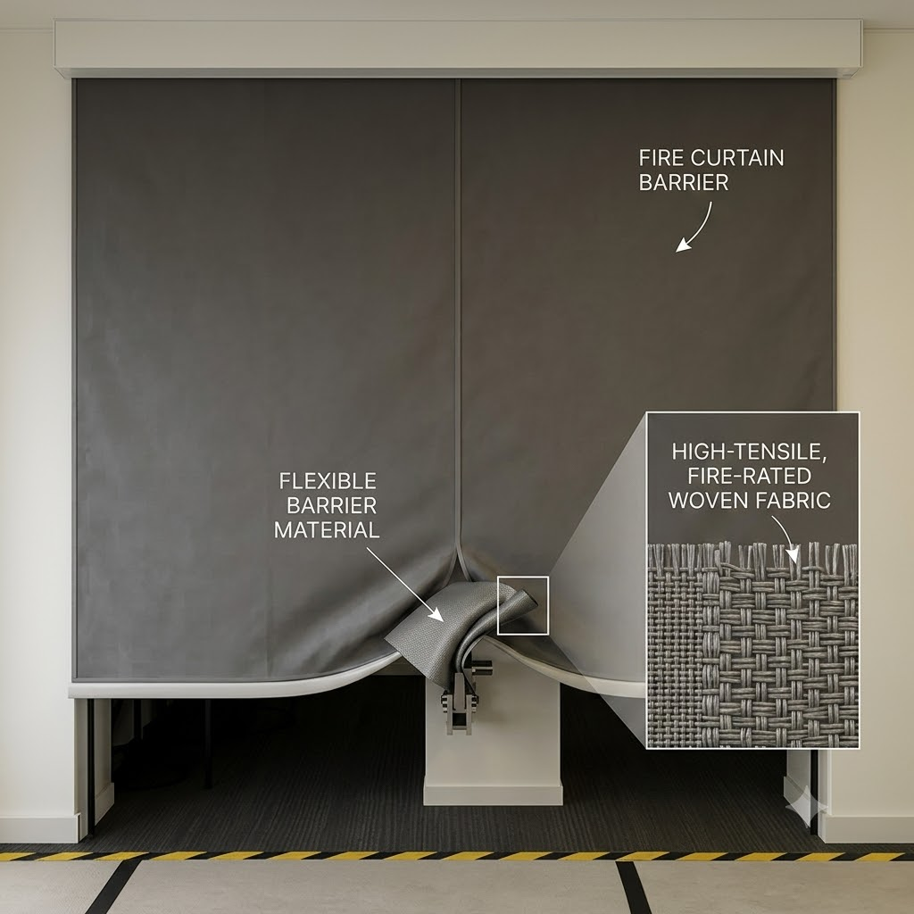 Fire Curtain Barrier Fabric Construction Detail