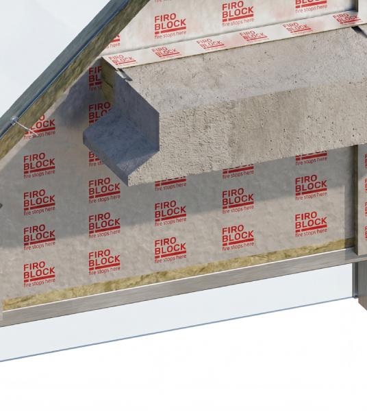 FIROBLOCK SP providing fire protection to the curtain wall spandrel region